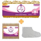 Kit Manicure 500 palitos + 500 mini lixas + 200 botas