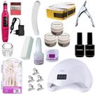 Kit Manicure Alongamento Unhas Cabine Sun 5 Led Uv Para Fibras Gel Unha Acrigel - A15