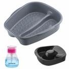Kit Manicure e Pedicure Tigela mão + Bacia Pés + Porta acetona Salão de Beleza Cores Dompel - Cinza Kit Manicure e Pedicure Tigela mão + Bacia Pés + Porta acetona Salão de Beleza Cores Dompel - Cinza