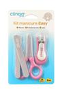 Kit Manicure Easy Para Bebês Com 4 Peças Rosa - Clingo