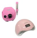 Kit Manicure Motor Porquinho Rosa Ou Branco E Cabine Sun5