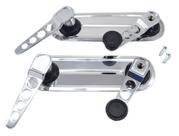 Kit Manivelas e Maçanetas Esportivas Cromadas Portas Espelhos Inox Modelo 1 Reto Liso Fusca 1970 a 1977