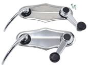 Kit Manivelas e Maçanetas Portas Espelhos Inox Modelo 3 Pontudo Liso Fusca 1970 A 1977