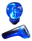 Kit Manopla Bola De Câmbio Redonda Freio Com Led Azul Anel de Ré