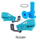 Kit Manoplas Waffle + Protetor Mão Mx1 Azul Neon - Biker