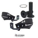 Kit Manoplas Waffle + Protetor Mão Mx1 Preto - Biker