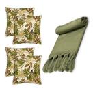 Kit Manta de Sofá Lisa Grande 2,80 x 2,00 com 4 Capas Para Almofada