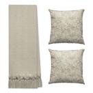 Kit Manta Para Sofá Lisa Protetora Com 2 Capas de Almofada Farm ou Savana