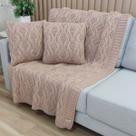 Kit Manta Tricot Decorativa 120x150cm +2 Capas Almofada c001 Kit Manta Tricot Decorativa 120x150cm +2 Capas Almofada c001