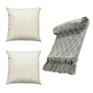 Kit Manta Xale de Sofá Colmeia 1,40 x 2,20 com 2 Capas de Almofadas TEAR 72 Kit Manta Xale de Sofá Colmeia 1,40 x 2,20 com 2 Capas de Almofadas TEAR 72