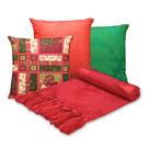 Kit Manta Xale de Sofá com 3 Capas de Almofadas Decorativa de Natal Natalina Kit Manta Xale de Sofá com 3 Capas de Almofadas Decorativa de Natal Natalina