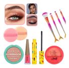 Kit Maquiagem Batom Liquido Rímel Iluminador Blush Compacto Kit Maquiagem Batom Liquido Rímel Iluminador Blush Compacto