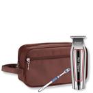 KIT Maquina De Cortar Cabelo Kemei Recarregável C/Nécessaire
