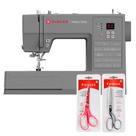 Kit Máquina de Costura HD6605 + Tesoura 7" Tecido e Tesoura Multiuso Rosa Bivolt