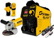 Kit Maquina De Solda 160a 220V + Esmerilhadeira Com Acessórios