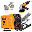 Kit Máquina de Solda Inversora 160A 220V Pró Euro com Esmerilhadeira e Acessórios