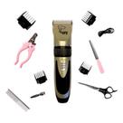 Kit Máquina De Tosa 5 Itens Gato Cachorro Tosador Silencioso Profissional Recarregável Multifuncional