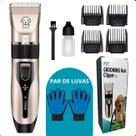 KIT Máquina de tosa PET com alicate + Par de Luvas Tira Pêlos durável
