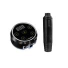 Kit Máquina Dermografo Pen Rotativa Para Tattoo Aurora P2 + Fonte Aurora 2 com visor de LED e Touch