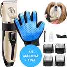 KIT Máquininha de tosa + Par de Luvas Tira Pêlos ideal para bichinhos