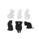 Kit Marcador de Copo Gato Gatinho em Silicone 6 Peças