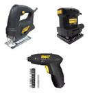 Kit Marceneiro Serra Tico Tico + Lixadeira + Parafusadeira 4,8v com Acessórios - 127V