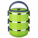 Kit marmita fitness dupla de inox marmiteira termica hermetica com 3 compartimentos potes lunch box alça para transporte