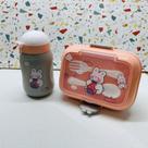 Kit Marmita Infantil Com Garfo Colher Garrafinha Com Canudo De Silicone Acompanha Adesivos apliques