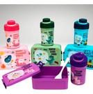 Kit Marmita Lancheira Infantil C/ Garrafa + Talher Plástico