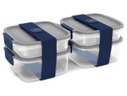Kit Marmitas Empilháveis Electrolux Lunch Box Azul 2 Peças