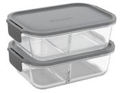 Kit Marmitas Empilháveis Electrolux Lunch Box Cinza 2 Peças