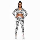 Kit Marmorizado Legging Top jaqueta Conjunto Academia Kit Marmorizado Legging Top jaqueta Conjunto Academia