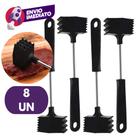 Kit Martelo Amaciador 25cm Carne Batedor Aço Inox e Plástico Cozinha Restaurante