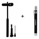 Kit Martelo De Reflexo Buck Black Edition + Lanterna Clínica/Médica LED Preta