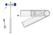 Kit Martelo Neuro Fisio E Goniômetro Pvc Amplitude 36 Cm