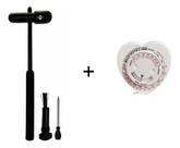 Kit Martelo Neurológico Tipo BUCK - Black Edition + Trena Fita IMC Com Formato Coração