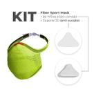 Kit Máscara Fiber Knit + 30 Filtros Proteção + Suporte Limão G