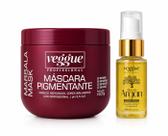 Kit Mascara Pigmentante Marsala 500g Veggue Com Óleo Reparador de Argan Profissional Kit Mascara Pigmentante Marsala 500g Veggue Com Óleo Reparador de Argan Profissional