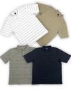 KIT Masculino 4 Peças - Camisa Polo Listrada Bege, Cinza e Preto e Branca