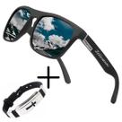 Kit Masculino Óculos de Sol Polarizado + Pulseira de Silicone Cruz