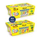 Kit Massa de Modelar 12 Potes 150g Cores Básicas + Glitter Soft ArtKids Acrilex Massinha Escolar Infantil Não Tóxica