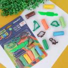Kit massa de modelar dino c/6 cores + 5 moldes - leoeleo