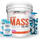Kit Massa Hipercalórico - Big Size Mass 6kg + BCAA 100g + Creatina Foods 100g + Coqueteleira BRNFOODS