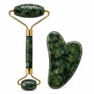 Kit Massageador Facial Rolo Duplo Gua Sha Pedra Natural Verde Skincare AntiRugas Drenagem Linfática Olheiras Relaxamento Pescoço Kit Massageador Facial Rolo Duplo Gua Sha Pedra Natural Verde Skincare AntiRugas Drenagem Linfática Olheiras Relaxamento Pescoço