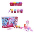 Kit Massinha de Modelar 4 Potes Barbie + Massinha de Modelar Sorveteria Barbie - Fun