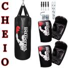 Kit Master Artes Marciais Valentini Saco de Pancada 70cm Cheio com 2 Pares Luvas e Suporte