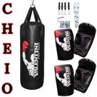 Kit Master Boxe Artes Marciais Valentini Saco de Pancada 90cm Cheio com 2 Pares Luvas e Suporte