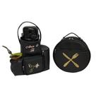 Kit Mateira e Porta Pratos Personalizado Amor e Fé Preto - Coutre Bolsas