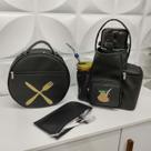 Kit Mateira e Porta Pratos Personalizado Preta Elegante