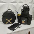 Kit Mateira e Porta Pratos Personalizado Talheres Preto - Coutre Bolsas